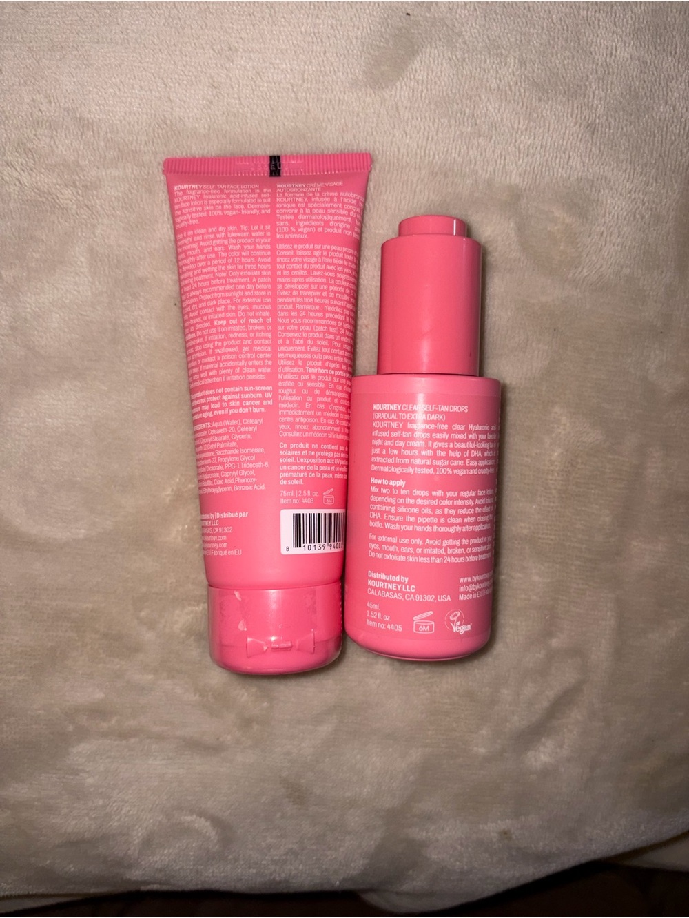 Kourtney by Kourtney Kellar Pink Self-Tan Face Lotion & Clear Tan Drops Duo - Picture 2 of 4